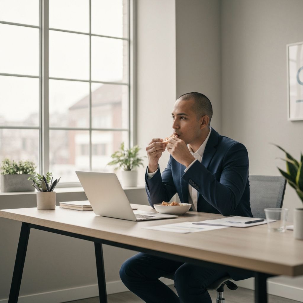Eating during busy workday